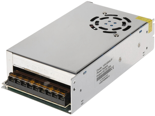 Power Supply 12V 20A With Fan بور سبلاي معدني مع مروحة