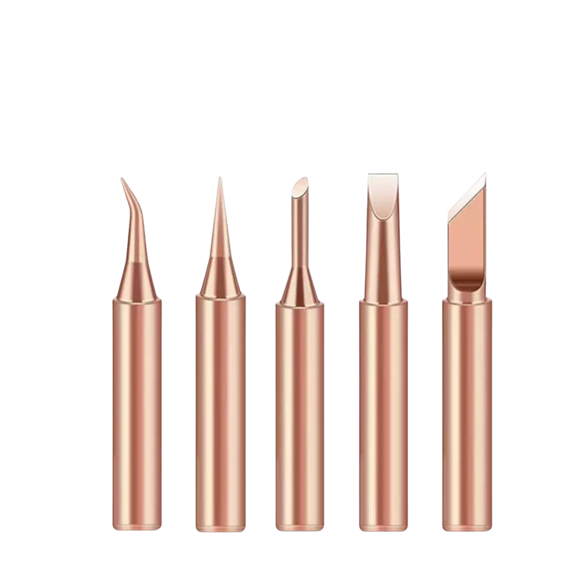 5 Pieces Mixed Soldering Iron Pure Copper Tips Set 900M-I/SI/2C/2.4D/K سيرية رأس كاوية نحاس صافي