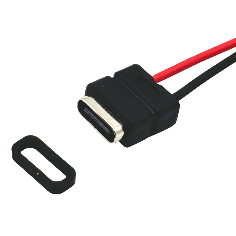 USB 3.1 Connector Type-C Waterproof 2Pin Female Socket Wire