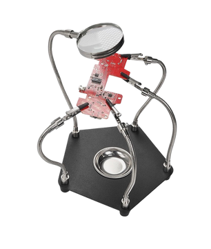 TE-806 Workbench 360° Rotation Welding Tool 5x Flexible Arms Clip & Magnifier حاملة لوحة العنكبوتية مع مكبر