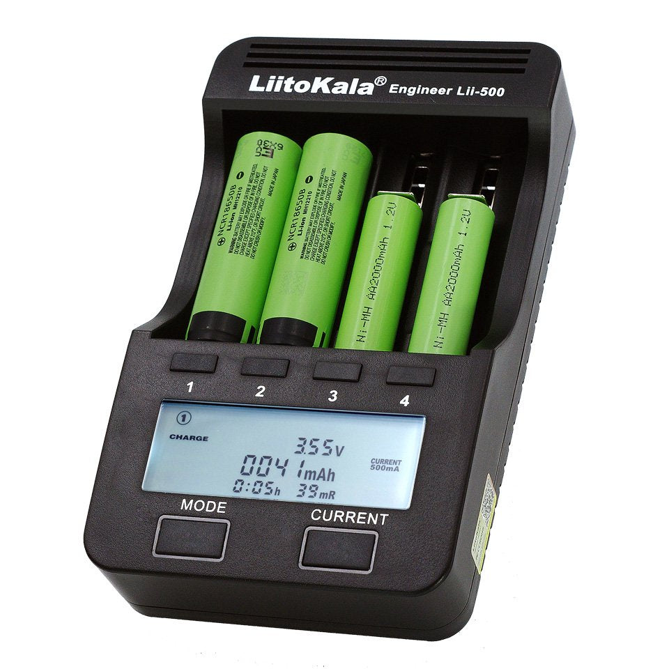 LiitoKala Lii-500 Smart Battery Charger Capacity Tester for Li-ion LiPo Ni-MH NiCd AA AAA 18650 26650 14500 شاحن بطاريات رباعي