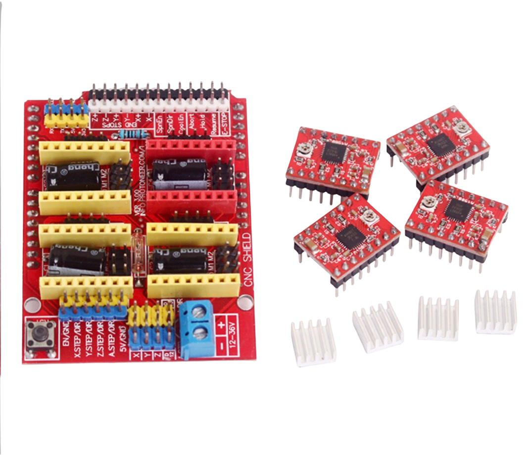 CNC Stepper Motor Shield V3 + 4pcs A4988 Motor Driver