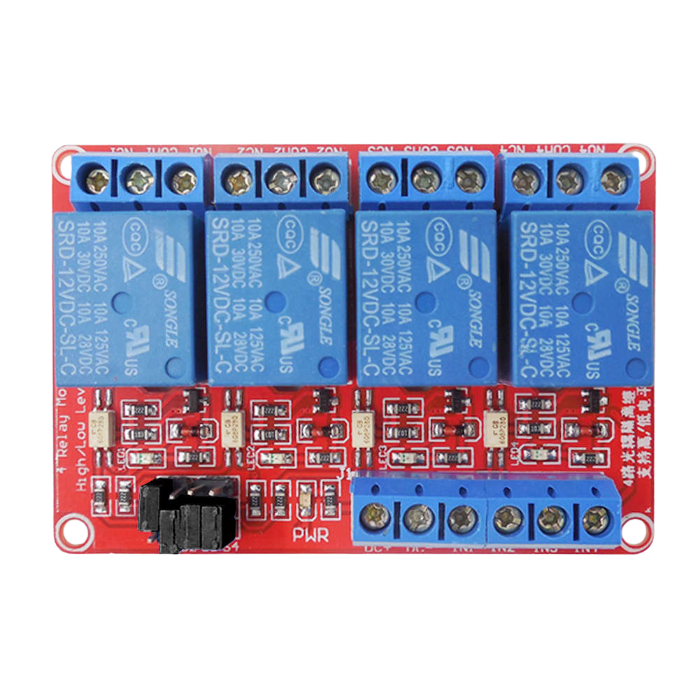 4 Channel 12V High/Low Level Trigger with Optical Isolation Relay Module موديل ريلي رباعي