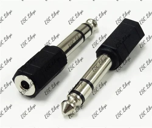 3.5mm Stereo Jack to 6.3mm Stereo Plug فيشة تحويلة من جاك صوت صغير الى كبير