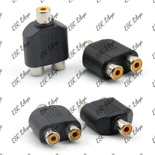 2 Female AV to 1 Male 3.5mm Audio Jack converter تحويلة من 2 انثى صص الى جاك انثى