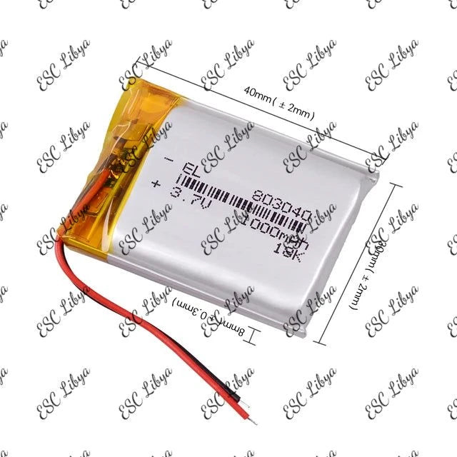 3.7v 1000mAh 803040 Lithium battery