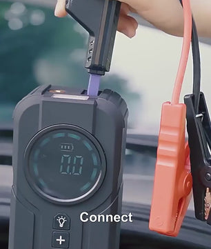 Portable Car Battery Jump Starter with Air Compressor, 1000A 150PSI Peak Jump Starter Battery Pack, 12V Jumper Starter Box باور بانك بطارية سيارة + كمبرسوري هواء