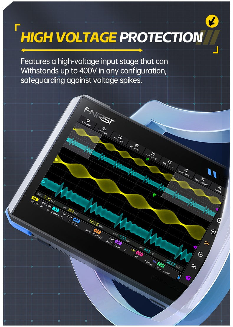 FNIRSI® DPOS350P 4-IN-1 350MHz 1GSPS Touch Screen Tablet Oscilloscope Signal Generator Spectrum Analyzer Frequency Response Analyzer