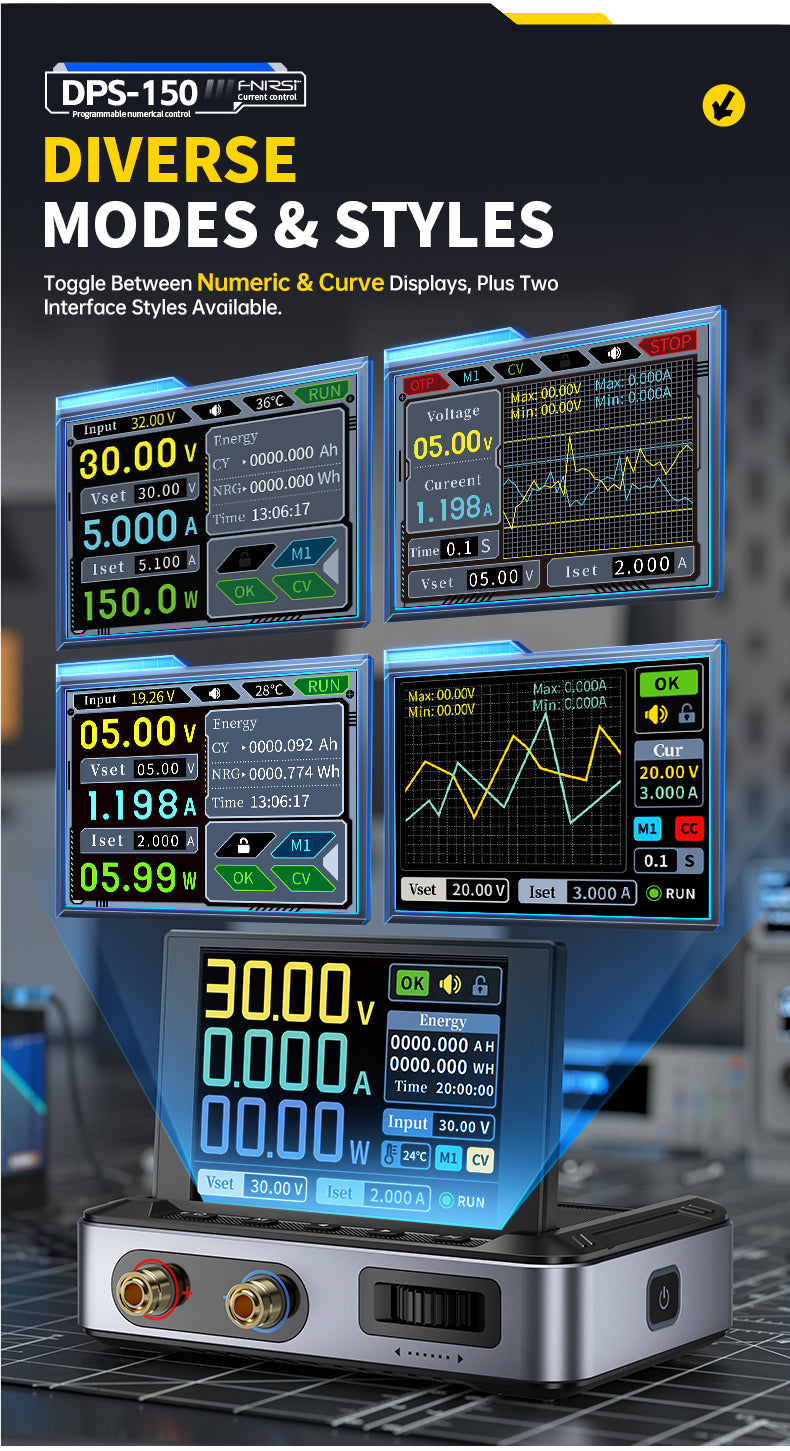 FNIRSI® DPS-150 30V 5A Programmable Mini Portable DC Power Supply