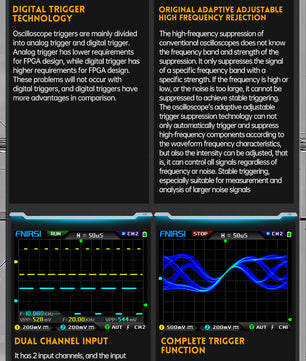 FNIRSI® DPOX180H 2 Channel 180MHZ 2-IN-1 Digial Phosphor Oscilloscope & Function Generator