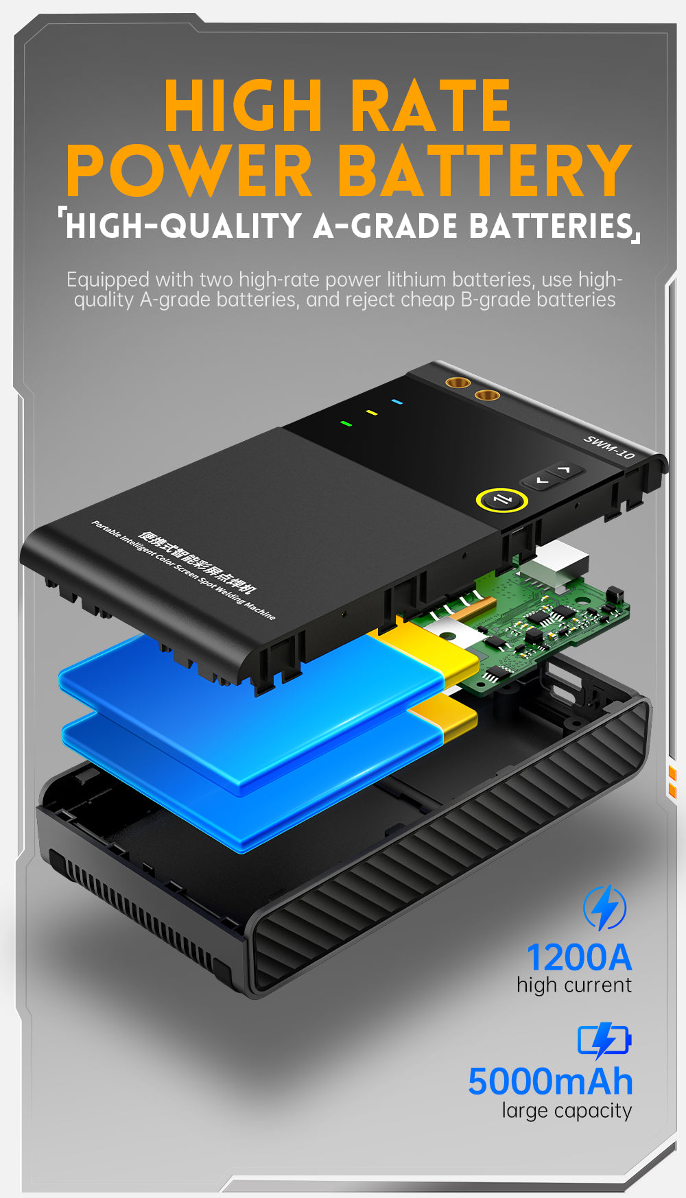 FNIRSI® SWM-10 Portable Intelligent Color Screen Spot Welding Machine كاوية نقطية