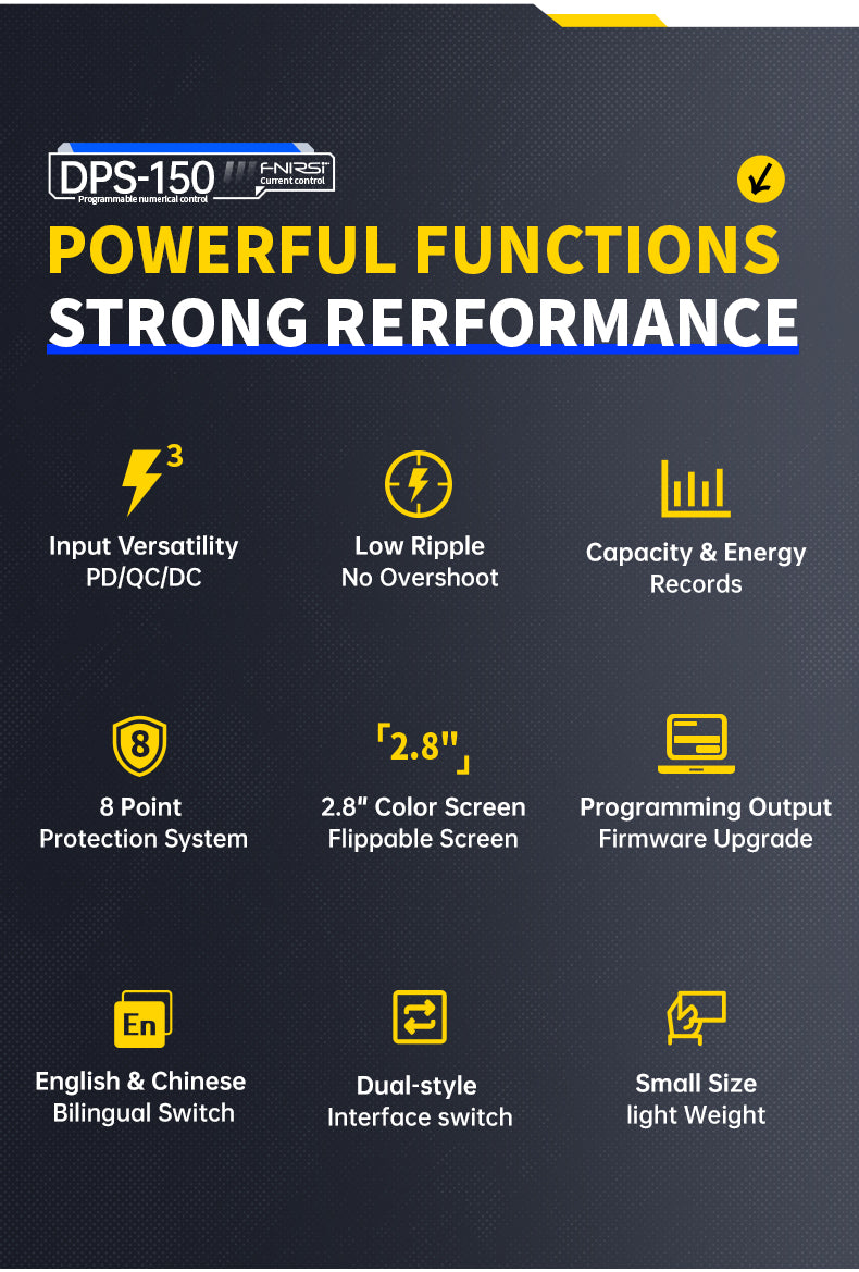 FNIRSI® DPS-150 30V 5A Programmable Mini Portable DC Power Supply