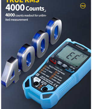 FNIRSI® MT-40 Smart Digital Multimeter 4000 Counts True RMS AC DC Voltage 600V Capacitance Ohm Hz NCV Live Wire Test Auto Range