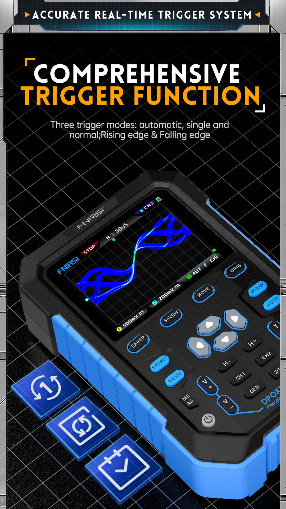 FNIRSI® DPOX180H 2 Channel 180MHZ 2-IN-1 Digial Phosphor Oscilloscope & Function Generator