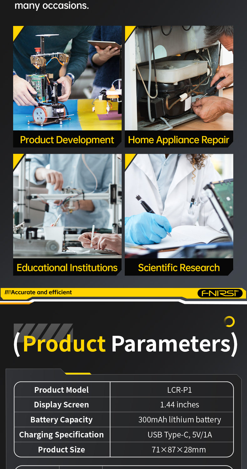 FNIRSI® LCR-P1 Multifunction Transistor Capacitor Tester