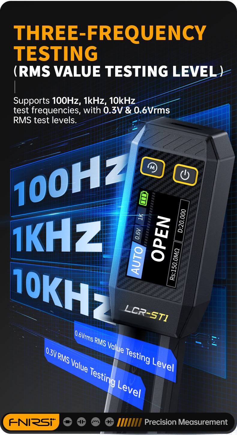 FNIRSI® LCR-ST1 Mini Smart Digital Tweezer LCR SMD ESR Tester ملقاط قياس ديجيتال