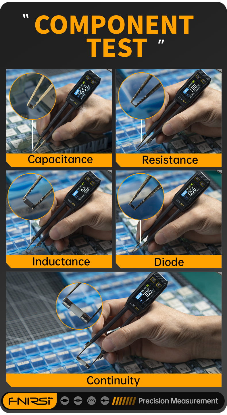 FNIRSI® LCR-ST1 Mini Smart Digital Tweezer LCR SMD ESR Tester ملقاط قياس ديجيتال