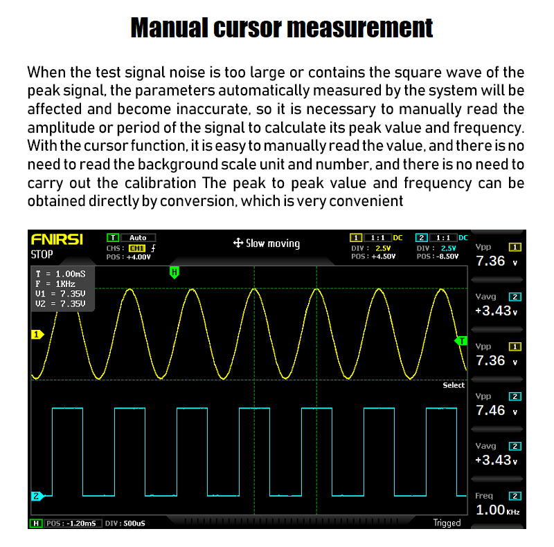 FNIRSI® 1014D 2 in 100Mhz Dual Channel Digital Storage Oscilloscope and DDS Signal Generator راسم و مولد إشارة