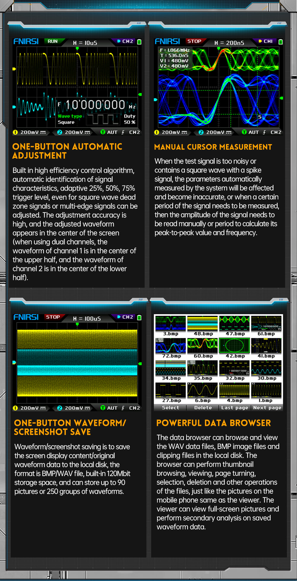 FNIRSI® DPOX180H 2 Channel 180MHZ 2-IN-1 Digial Phosphor Oscilloscope & Function Generator راسم و مولد إشارة
