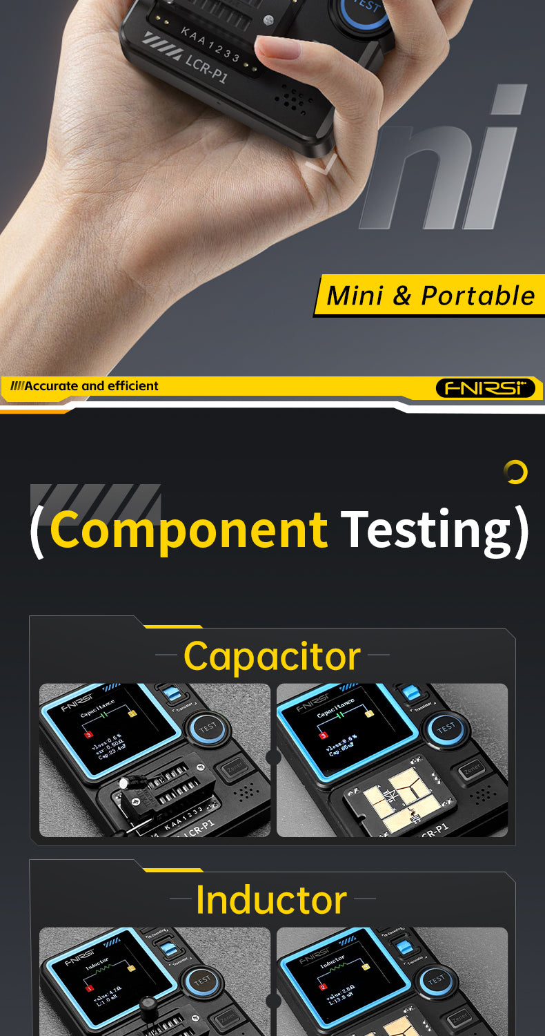 FNIRSI® LCR-P1 Multifunction Transistor Capacitor Tester