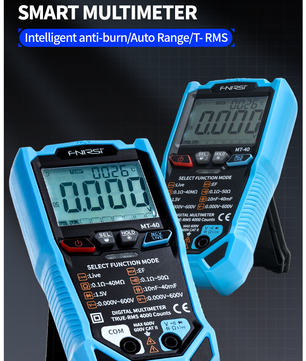 FNIRSI® MT-40 Smart Digital Multimeter 4000 Counts True RMS AC DC Voltage 600V Capacitance Ohm Hz NCV Live Wire Test Auto Range