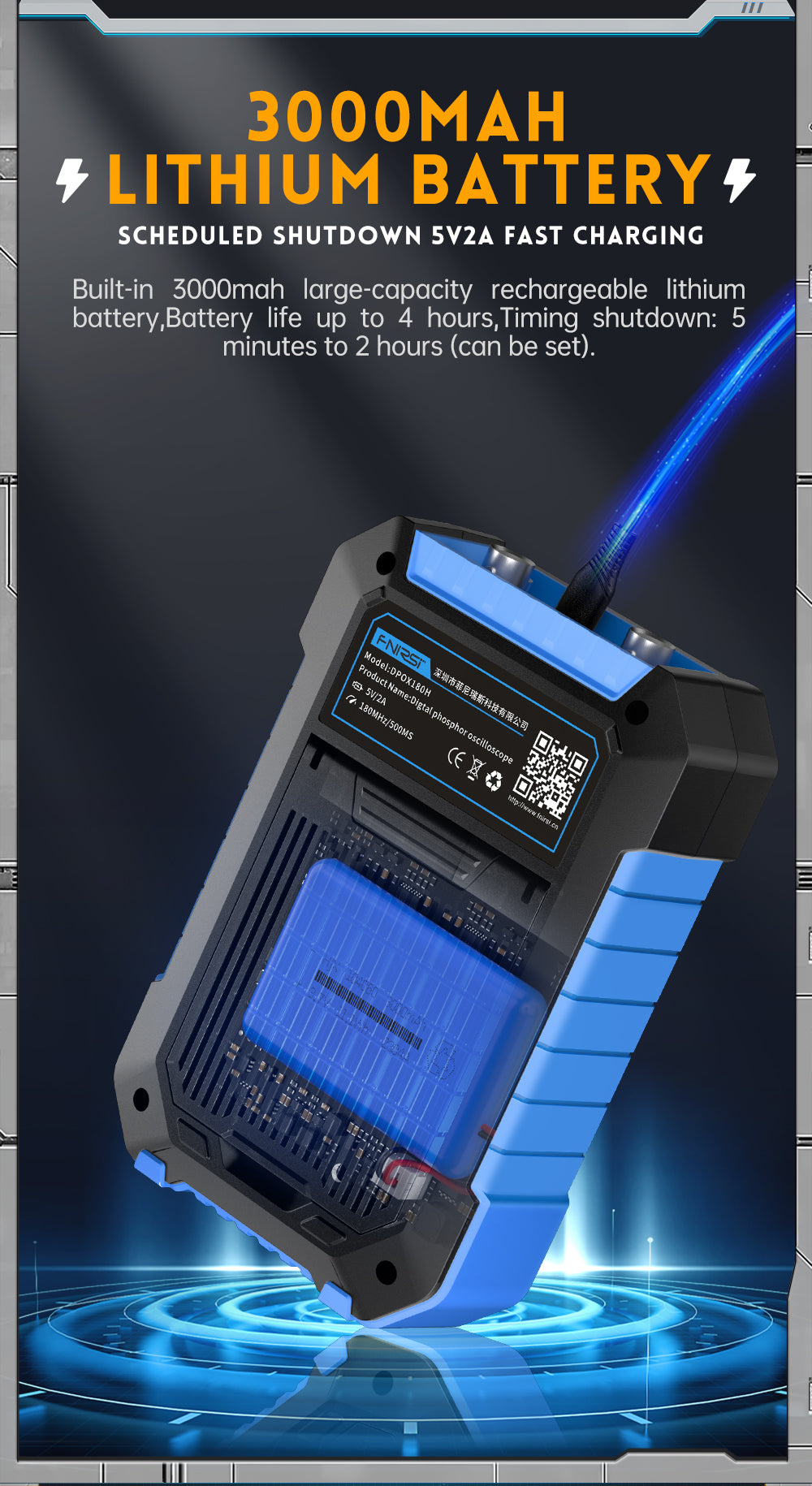 FNIRSI® DPOX180H 2 Channel 180MHZ 2-IN-1 Digial Phosphor Oscilloscope & Function Generator راسم و مولد إشارة