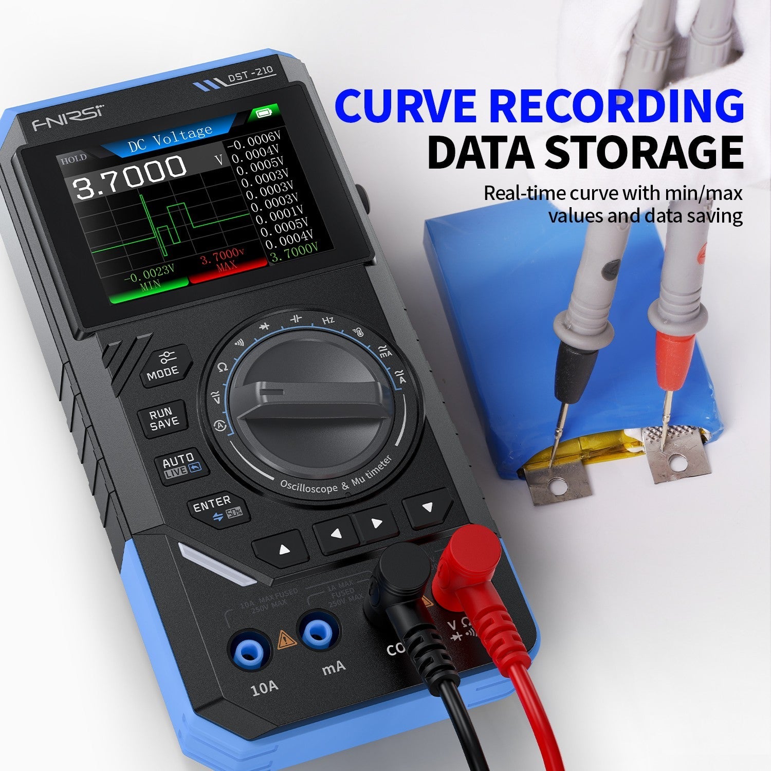 Fnirsi DST-210 Handheld 3-in-1 Multimeter + 10Mhz Oscilloscope + Signal Generator