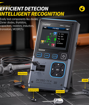 FNIRSI® DSO-TC4 3in1 Digital Oscilloscope Transistor Tester Signal Generator 10MHz 48Ms/s Automative Ocsillscope LCR Tester