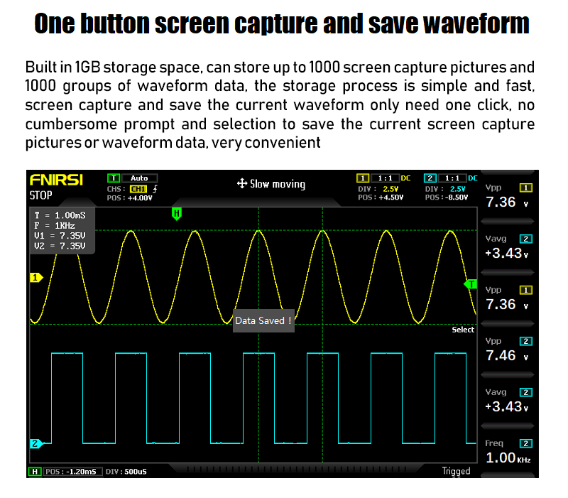 FNIRSI® 1014D 2 in 100Mhz Dual Channel Digital Storage Oscilloscope and DDS Signal Generator راسم و مولد إشارة