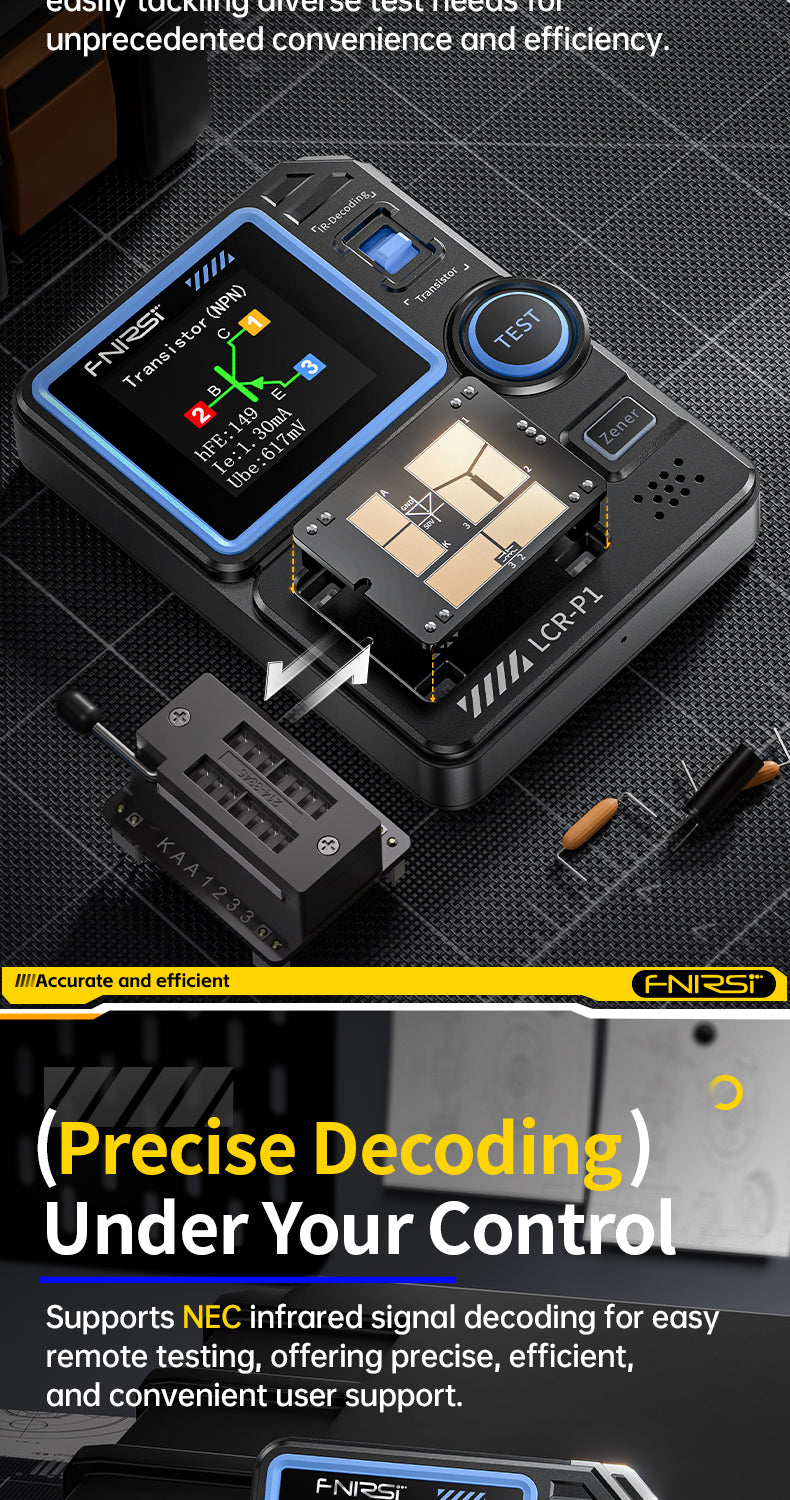 FNIRSI® LCR-P1 Multifunction Transistor Capacitor Tester