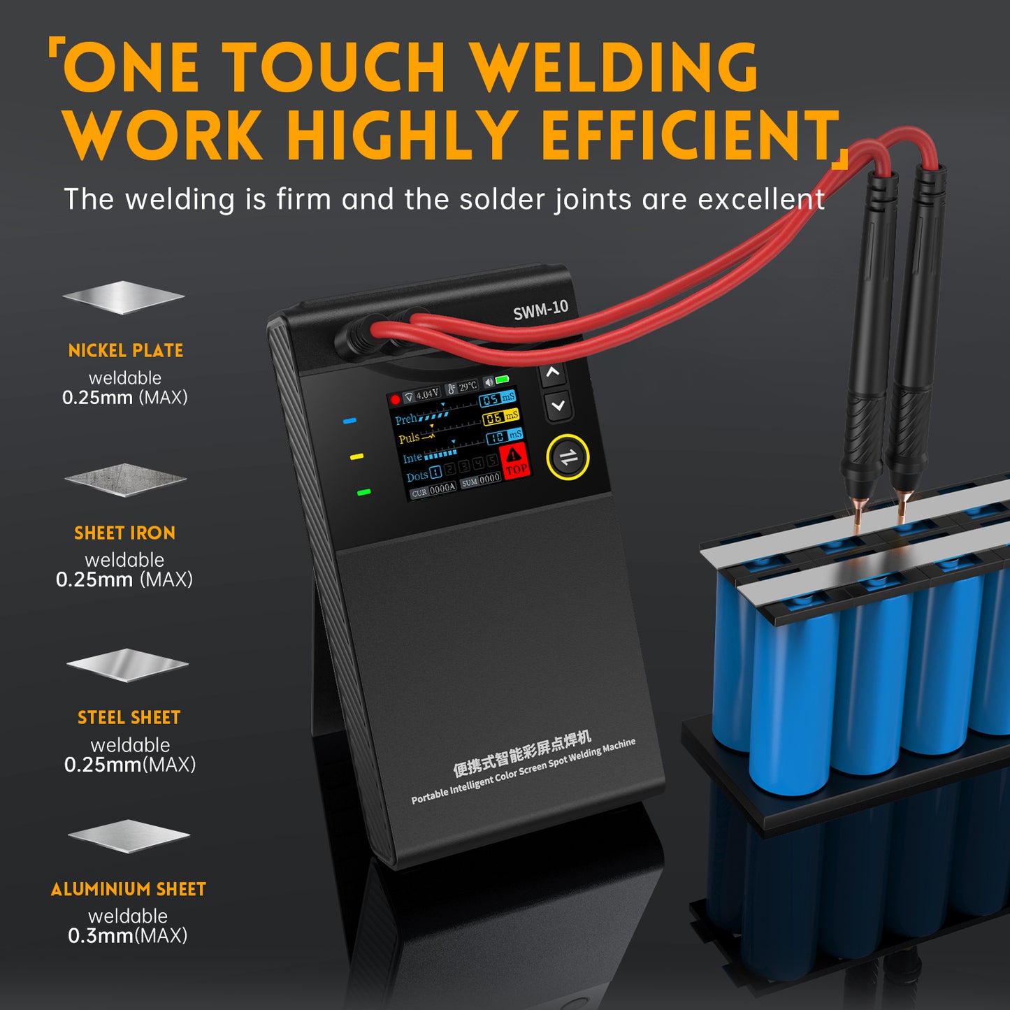 FNIRSI® SWM-10 Portable Intelligent Color Screen Spot Welding Machine كاوية نقطية