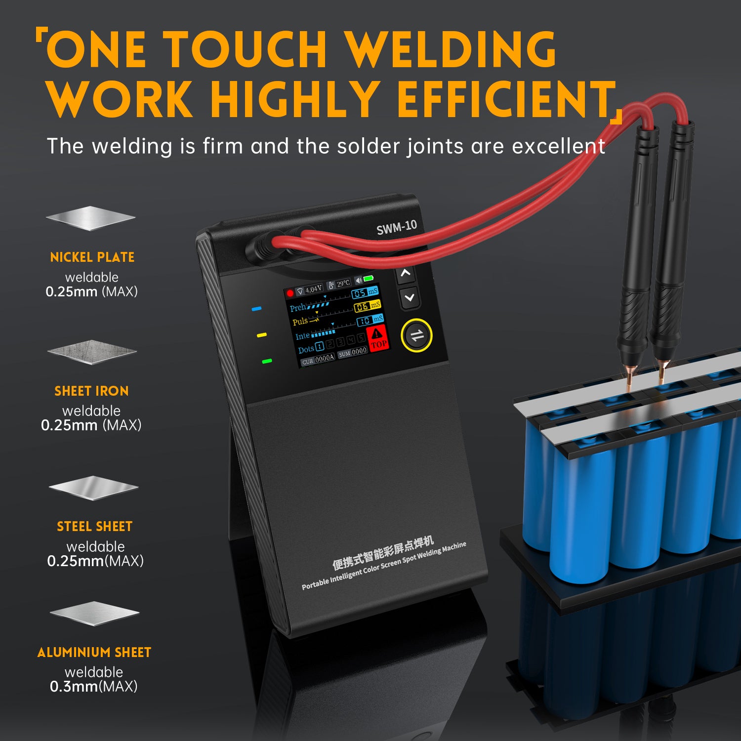 FNIRSI® SWM-10 Portable Intelligent Color Screen Spot Welding Machine كاوية نقطية