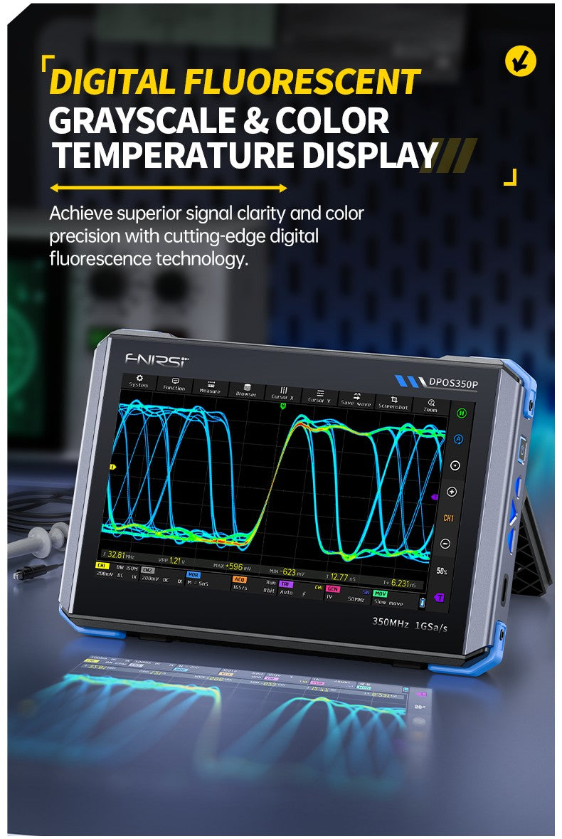 FNIRSI® DPOS350P 4-IN-1 350MHz 1GSPS Touch Screen Tablet Oscilloscope Signal Generator Spectrum Analyzer Frequency Response Analyzer