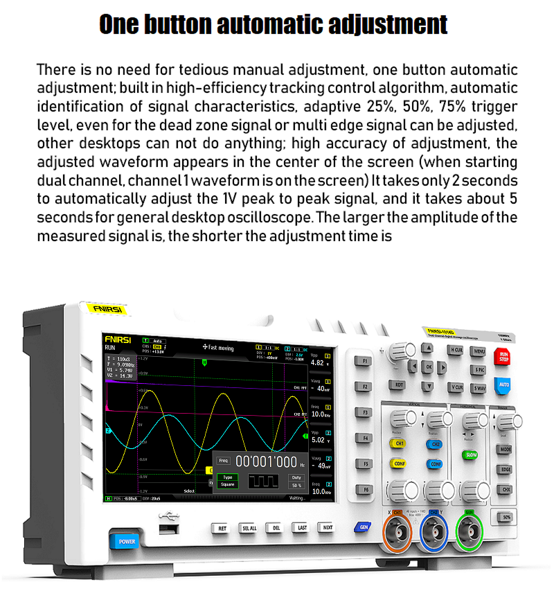 FNIRSI® 1014D 2 in 100Mhz Dual Channel Digital Storage Oscilloscope and DDS Signal Generator راسم و مولد إشارة