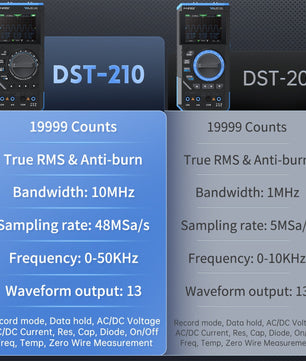 FNIRSI® DST-210 Handheld 3-in-1 Multimeter + 10Mhz Oscilloscope + Signal Generator