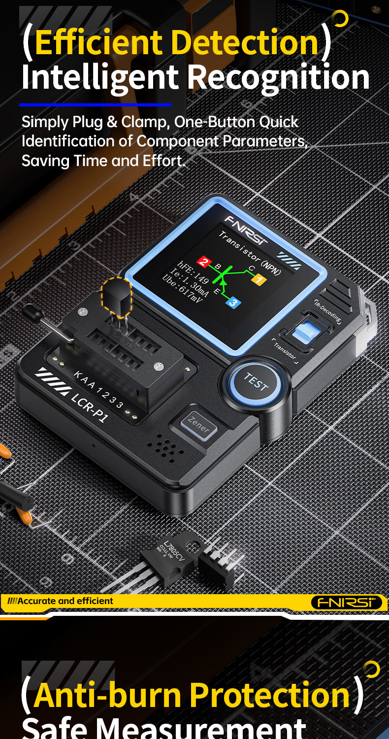 FNIRSI® LCR-P1 Multifunction Transistor Capacitor Tester