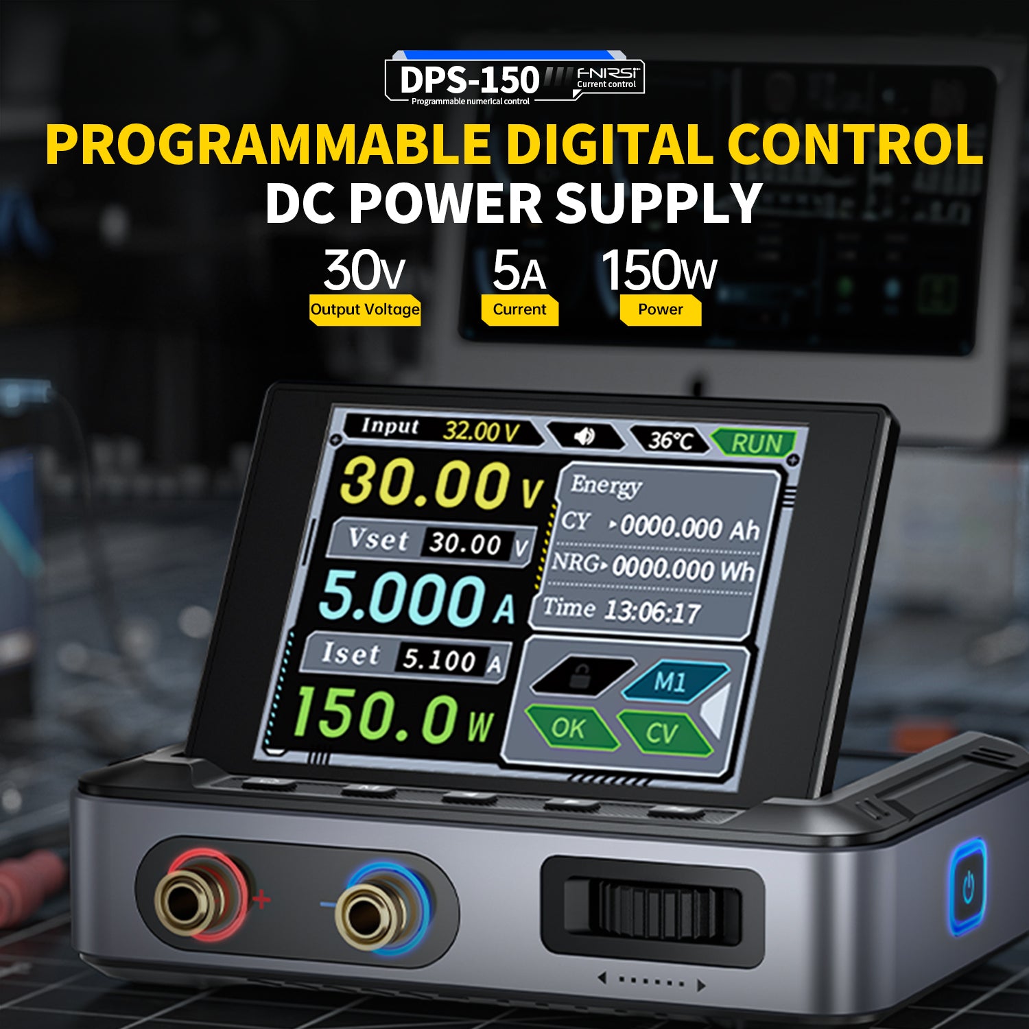 FNIRSI® DPS-150 30V 5A Programmable Mini Portable DC Power Supply