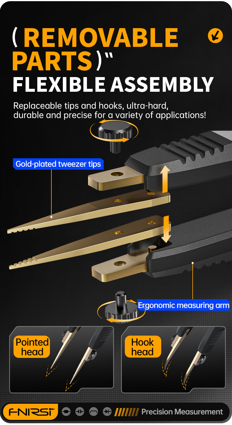 FNIRSI® LCR-ST1 Mini Smart Digital Tweezer LCR SMD ESR Tester ملقاط قياس ديجيتال