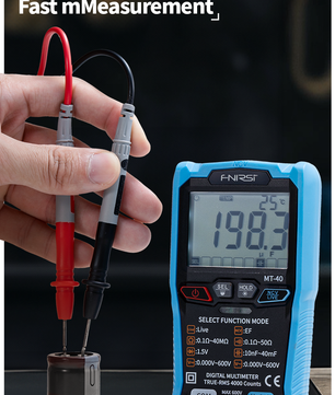FNIRSI® MT-40 Smart Digital Multimeter 4000 Counts True RMS AC DC Voltage 600V Capacitance Ohm Hz NCV Live Wire Test Auto Range