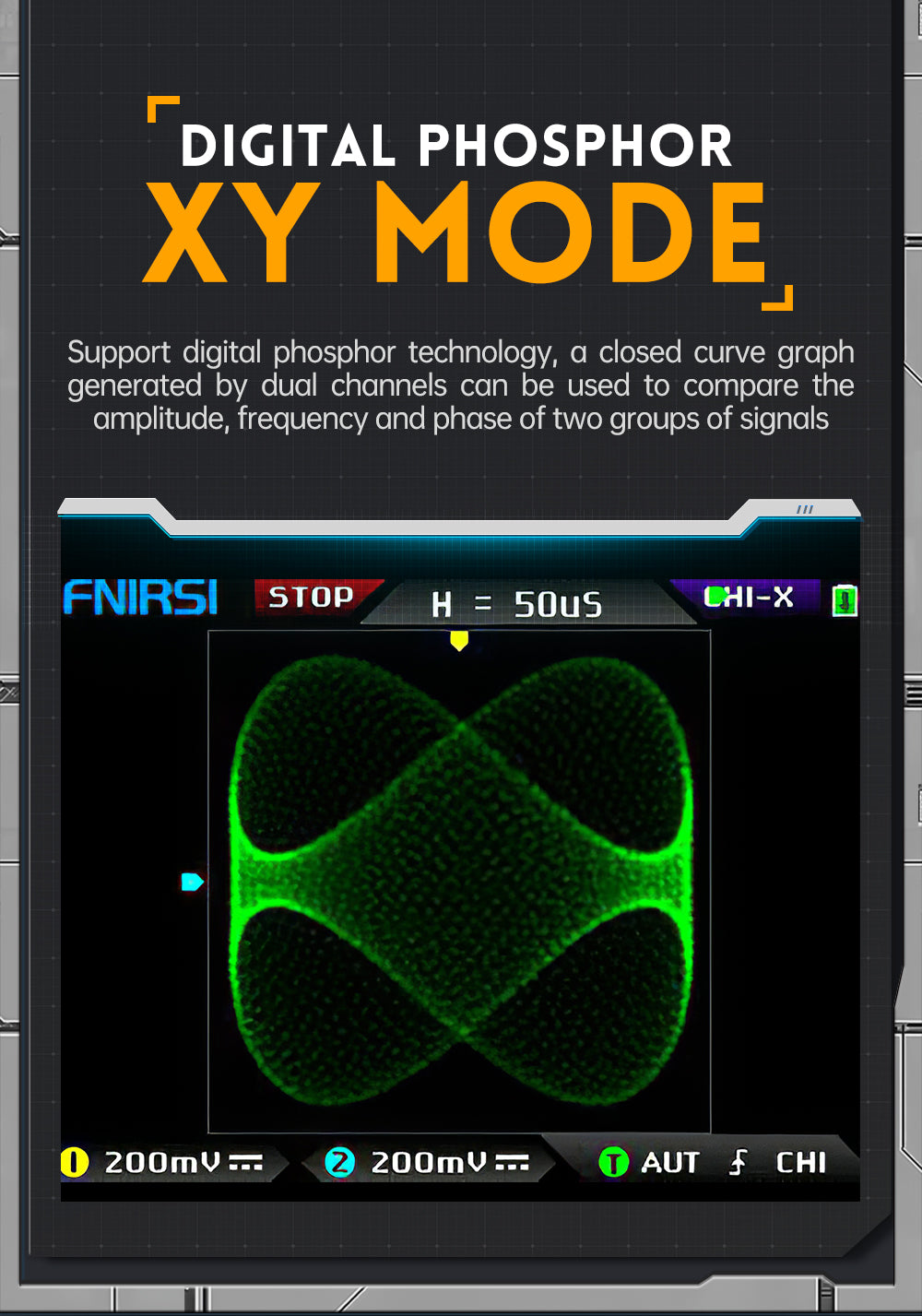 FNIRSI® DPOX180H 2 Channel 180MHZ 2-IN-1 Digial Phosphor Oscilloscope & Function Generator راسم و مولد إشارة