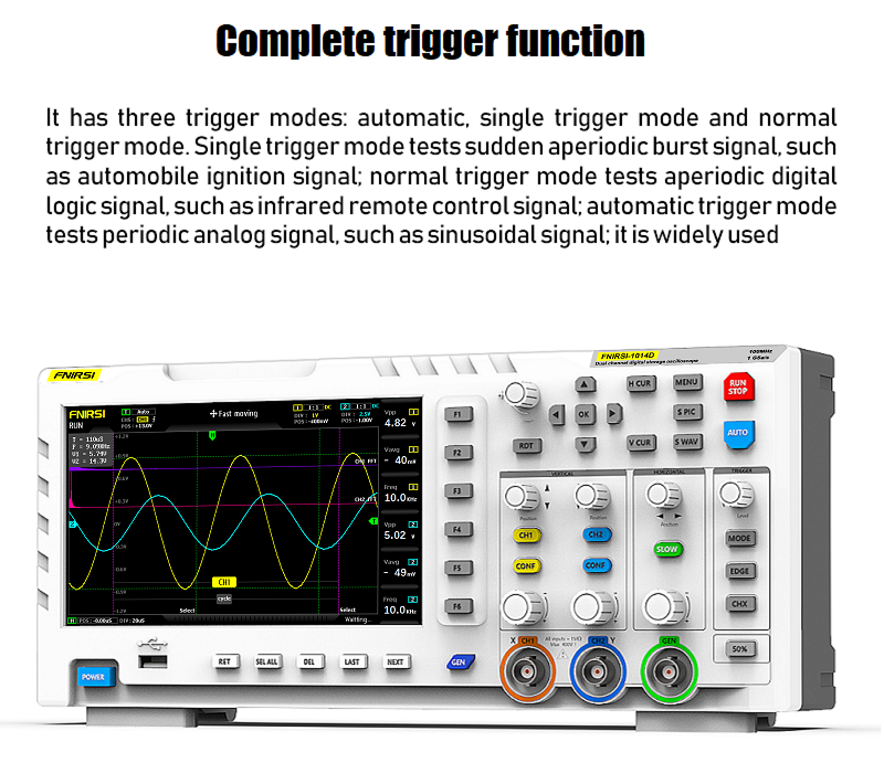 FNIRSI® 1014D 2 in 100Mhz Dual Channel Digital Storage Oscilloscope and DDS Signal Generator راسم و مولد إشارة