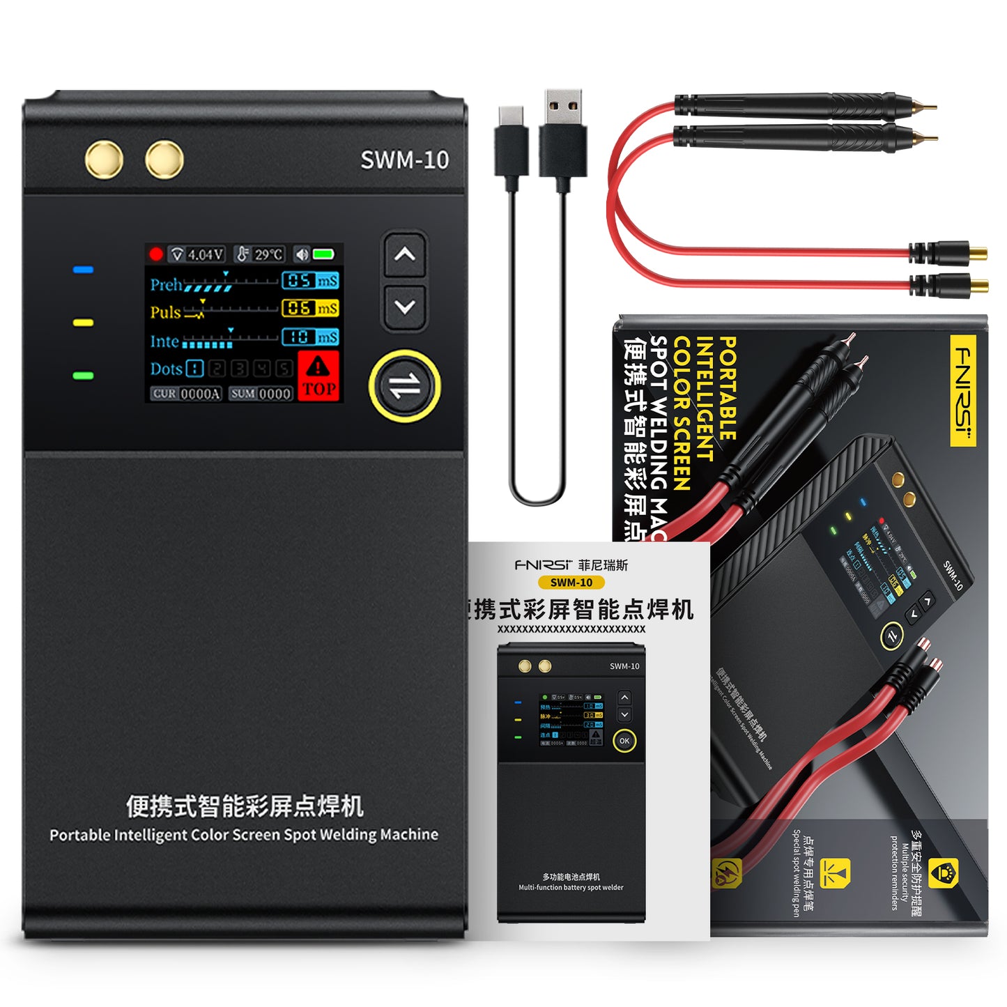 FNIRSI® SWM-10 Portable Intelligent Color Screen Spot Welding Machine كاوية نقطية