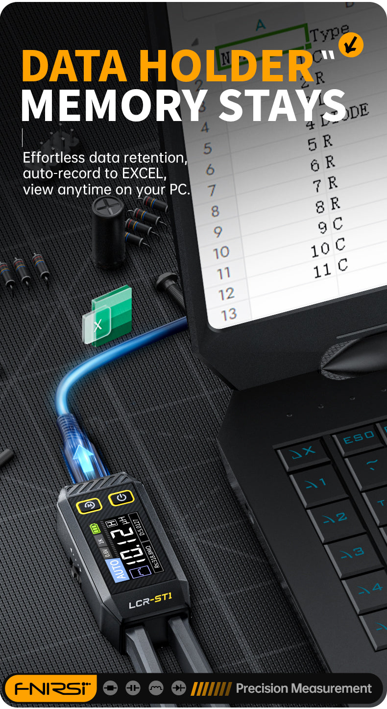 FNIRSI® LCR-ST1 Mini Smart Digital Tweezer LCR SMD ESR Tester ملقاط قياس ديجيتال