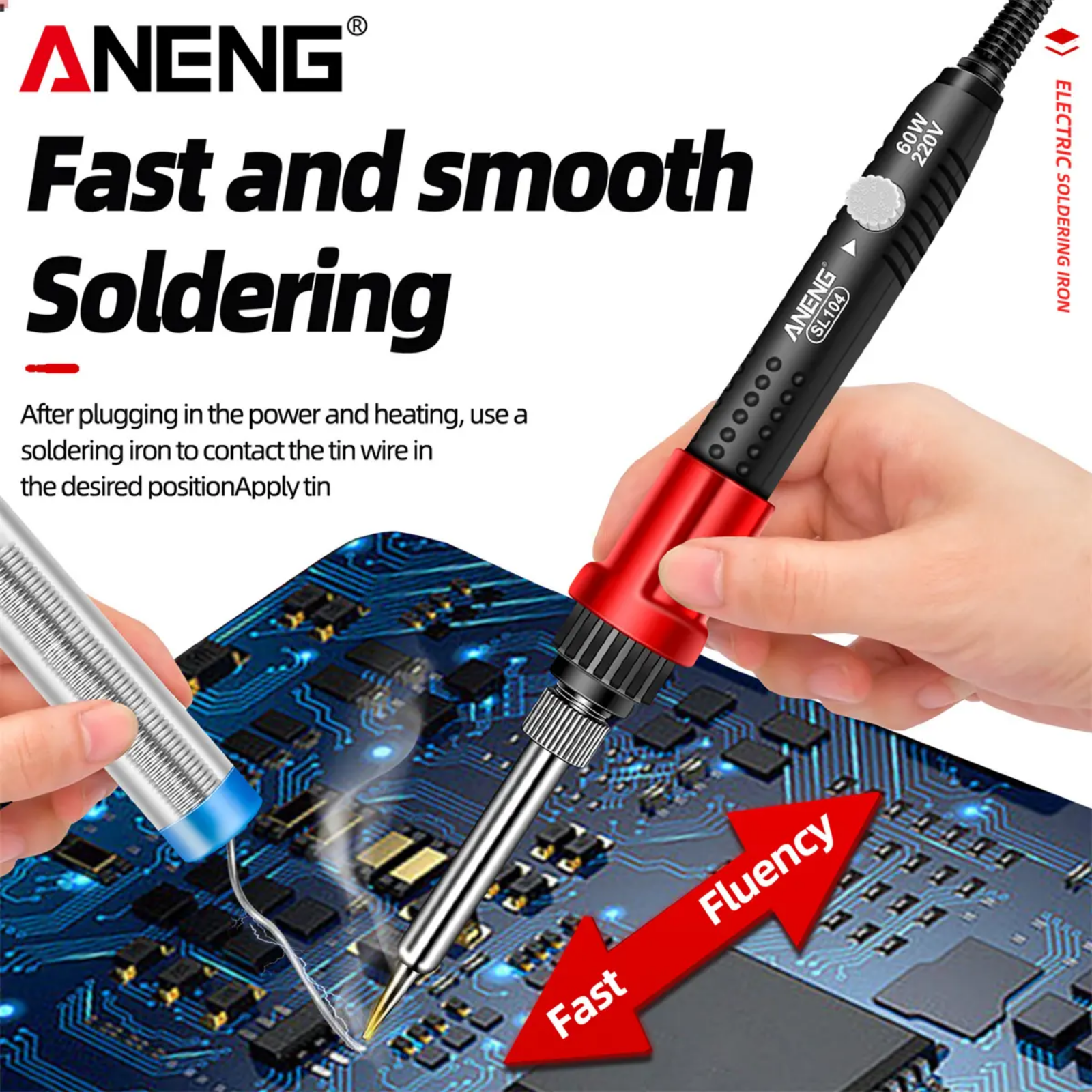 Aneng SL104-12 60W Soldering Iron كاوية لحام متغيرة أصلية