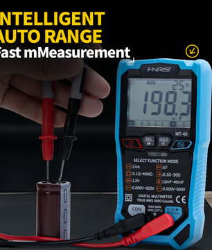 FNIRSI® MT-40 Smart Digital Multimeter 4000 Counts True RMS AC DC Voltage 600V Capacitance Ohm Hz NCV Live Wire Test Auto Range