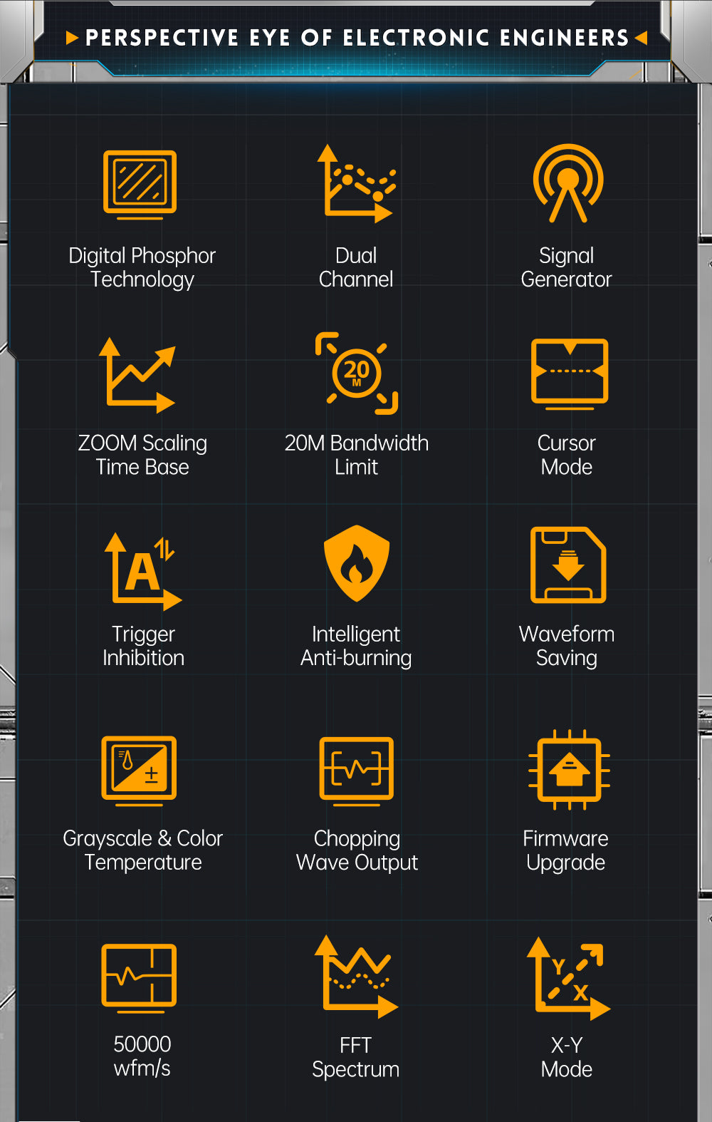 FNIRSI® DPOX180H 2 Channel 180MHZ 2-IN-1 Digial Phosphor Oscilloscope & Function Generator راسم و مولد إشارة