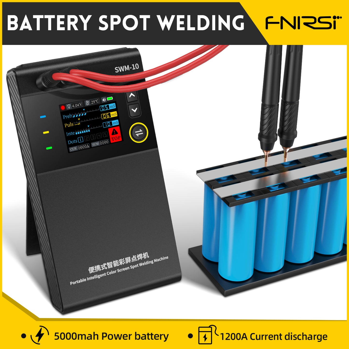 FNIRSI® SWM-10 Portable Intelligent Color Screen Spot Welding Machine كاوية نقطية
