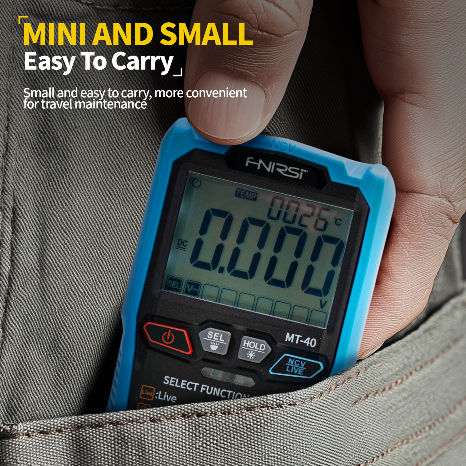FNIRSI® MT-40 Smart Digital Multimeter 4000 Counts True RMS AC DC Voltage 600V Capacitance Ohm Hz NCV Live Wire Test Auto Range