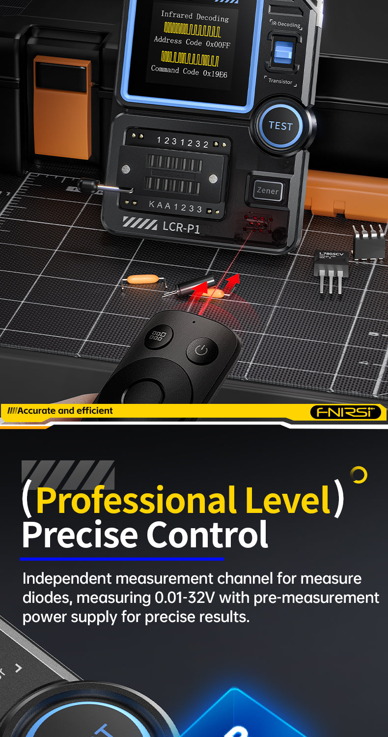 FNIRSI® LCR-P1 Multifunction Transistor Capacitor Tester