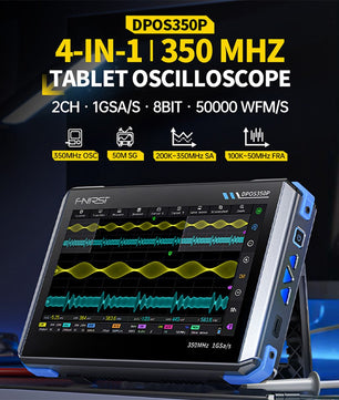 FNIRSI® DPOS350P 4-IN-1 350MHz 1GSPS Touch Screen Tablet Oscilloscope Signal Generator Spectrum Analyzer Frequency Response Analyzer